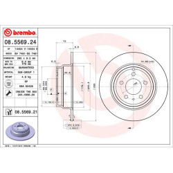 Tarcza hamulcowa BREMBO 08.5569.21