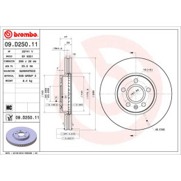 Tarcza hamulcowa BREMBO 09.D250.11