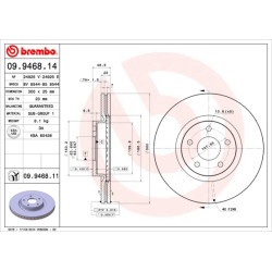 Tarcza hamulcowa BREMBO 09.9468.11