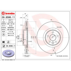 Tarcza hamulcowa BREMBO 09.9586.11