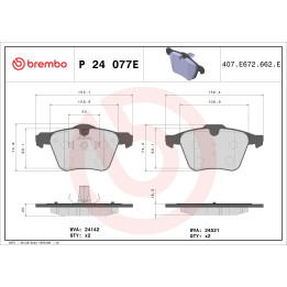 Klocki hamulcowe BREMBO P 24 077E