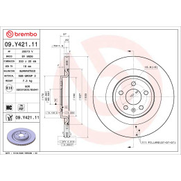 Tarcza hamulcowa BREMBO 09.Y421.11