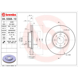 Tarcza hamulcowa BREMBO 09.5568.10