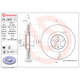 Tarcza hamulcowa BREMBO 09.C937.11