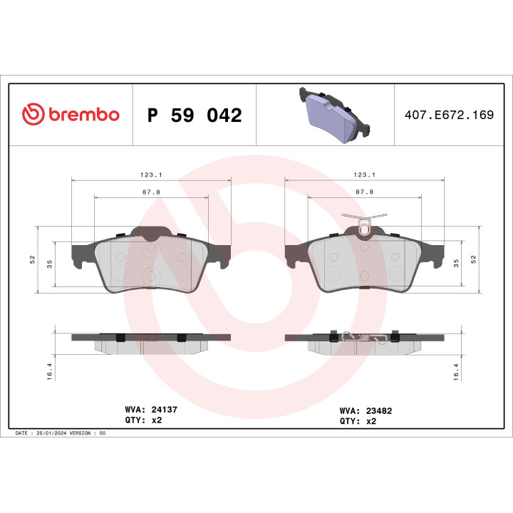 Klocki hamulcowe BREMBO P 59 042X