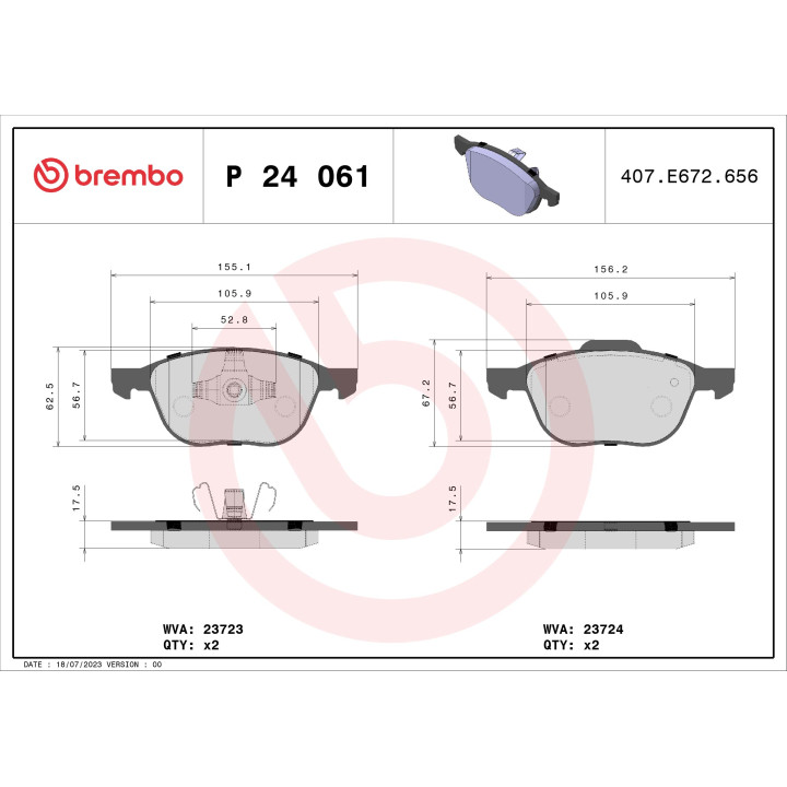 Klocki hamulcowe BREMBO P 24 061X