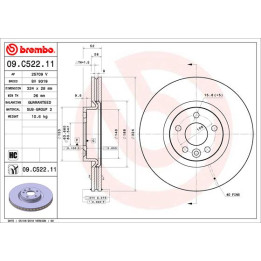 Tarcza hamulcowa BREMBO 09.C522.11