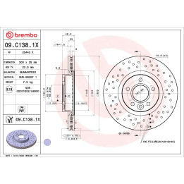 Tarcza hamulcowa BREMBO 09.C138.1X