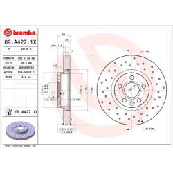 Tarcza hamulcowa BREMBO 09.A427.1X