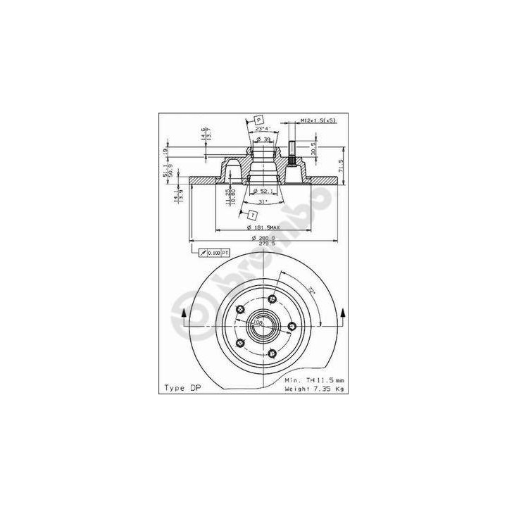 Tarcza hamulcowa BREMBO 08.4875.10