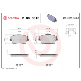 Klocki hamulcowe BREMBO P 86 031E