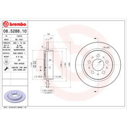 Tarcza hamulcowa BREMBO 08.5288.10