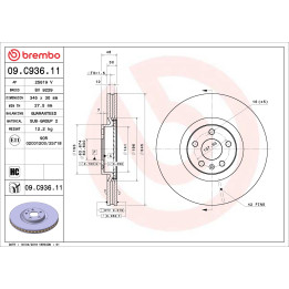 Tarcza hamulcowa BREMBO 09.C936.11