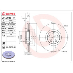 Tarcza hamulcowa BREMBO 09.C936.11