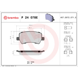 Klocki hamulcowe BREMBO P 24 078E