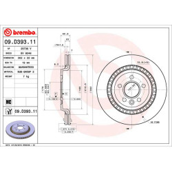 Tarcza hamulcowa BREMBO 09.D393.11