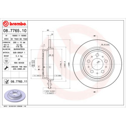 Tarcza hamulcowa BREMBO 08.7765.11