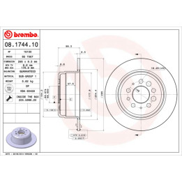Tarcza hamulcowa BREMBO 08.1744.10