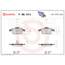 Klocki hamulcowe BREMBO P 86 014