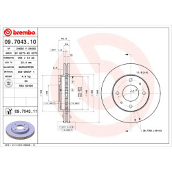 Tarcza hamulcowa BREMBO 09.7043.11