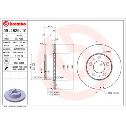 Tarcza hamulcowa BREMBO 09.4629.10