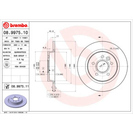 Tarcza hamulcowa BREMBO 08.9975.11