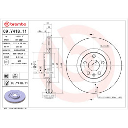 Tarcza hamulcowa BREMBO 09.Y418.11