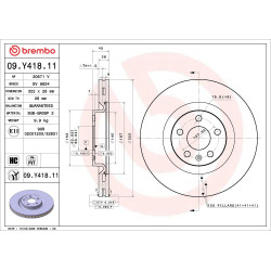 Tarcza hamulcowa BREMBO 09.Y418.11