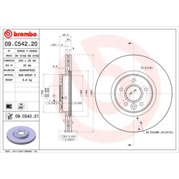 Tarcza hamulcowa BREMBO 09.C542.21