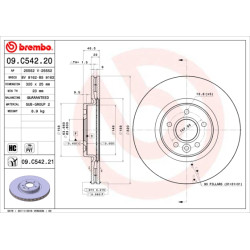 Tarcza hamulcowa BREMBO 09.C542.21