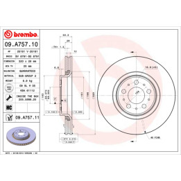 Tarcza hamulcowa BREMBO 09.A757.11