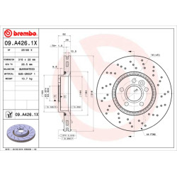 Tarcza hamulcowa BREMBO 09.A426.1X