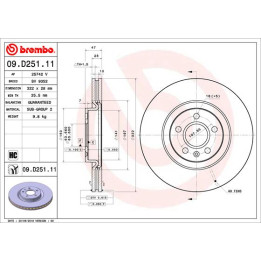 Tarcza hamulcowa BREMBO 09.D251.11