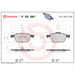 Klocki hamulcowe BREMBO P 24 061
