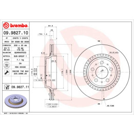 Tarcza hamulcowa BREMBO 09.9827.11