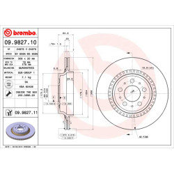 Tarcza hamulcowa BREMBO 09.9827.11