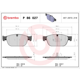 Klocki hamulcowe BREMBO P 86 027