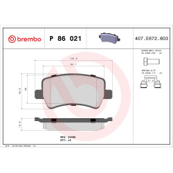 Klocki hamulcowe BREMBO P 86 021