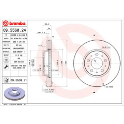 Tarcza hamulcowa BREMBO 09.5568.21