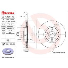 Tarcza hamulcowa BREMBO 09.C138.11
