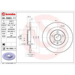 Tarcza hamulcowa BREMBO 08.D883.11