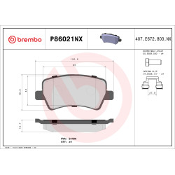 Klocki hamulcowe BREMBO P86021NX
