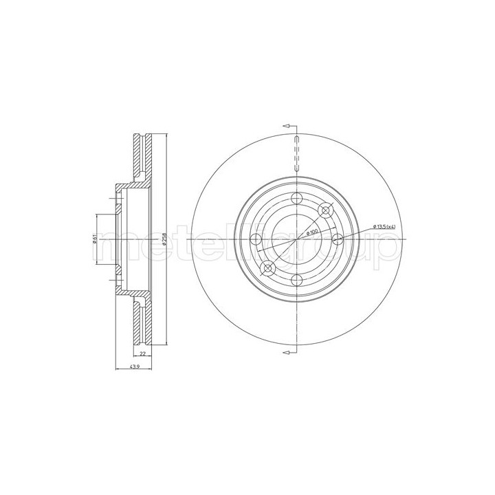 Tarcza hamulcowa CIFAM 800-1342C