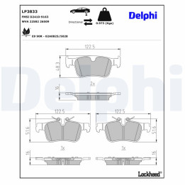 Klocki hamulcowe DELPHI LP3833
