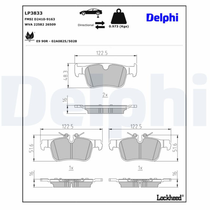 Klocki hamulcowe DELPHI LP3833