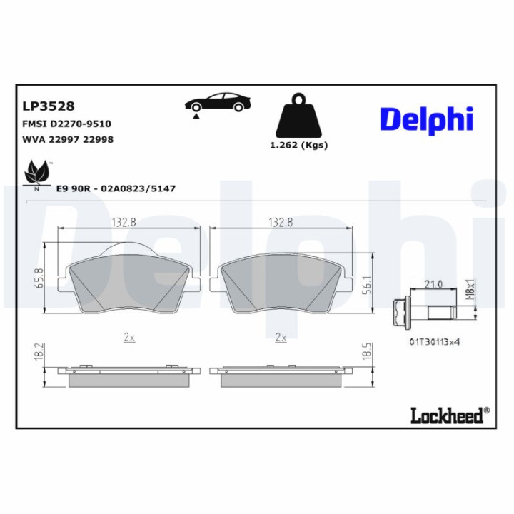 Klocki hamulcowe DELPHI LP3528