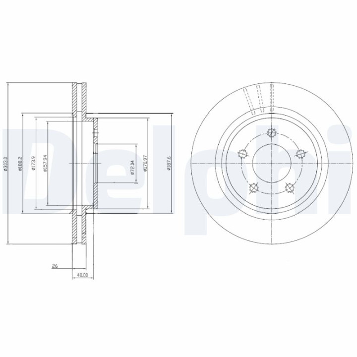 Tarcza hamulcowa DELPHI BG4240C