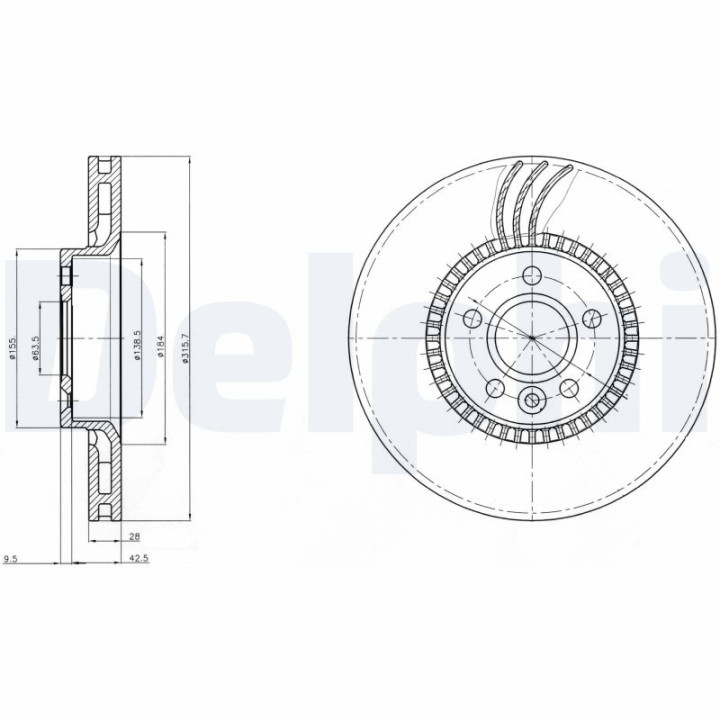 Tarcza hamulcowa DELPHI BG4123