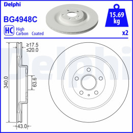 Tarcza hamulcowa DELPHI BG4948C
