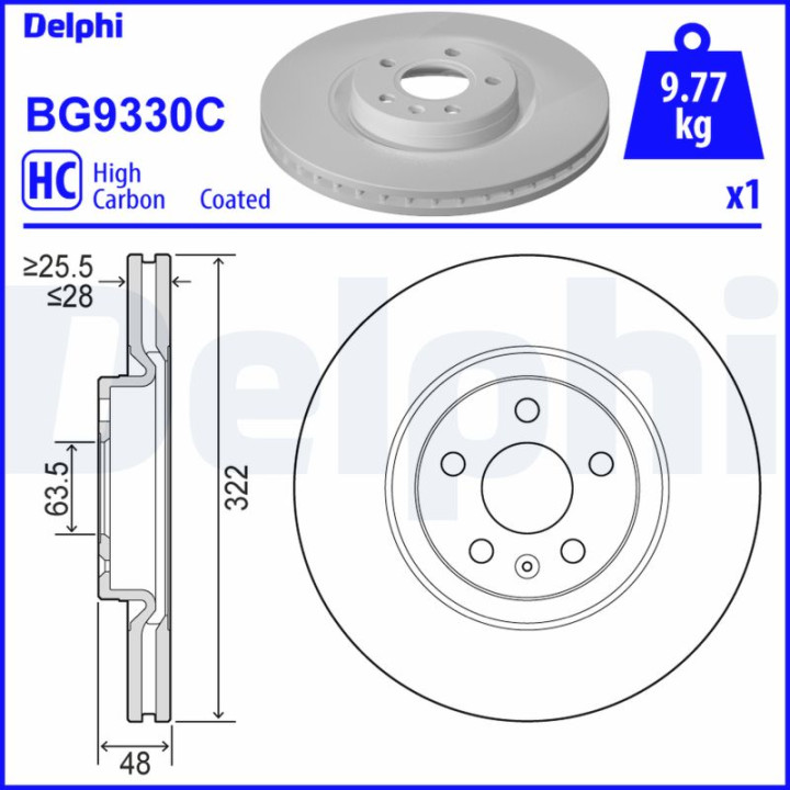 Tarcza hamulcowa DELPHI BG9330C